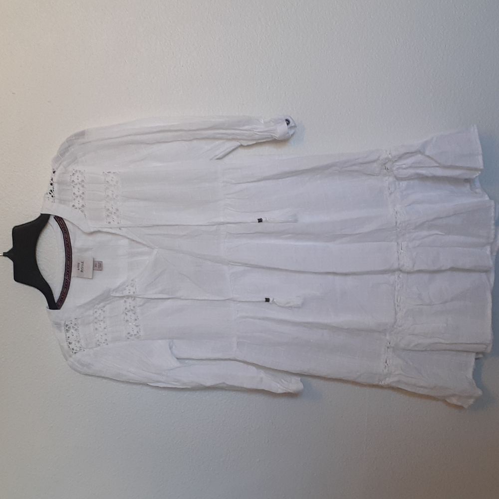 Knox Rose White Peasant Dress 1/4 Sleeve Size XS